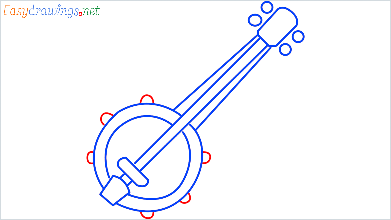 How to draw banjo step (7)