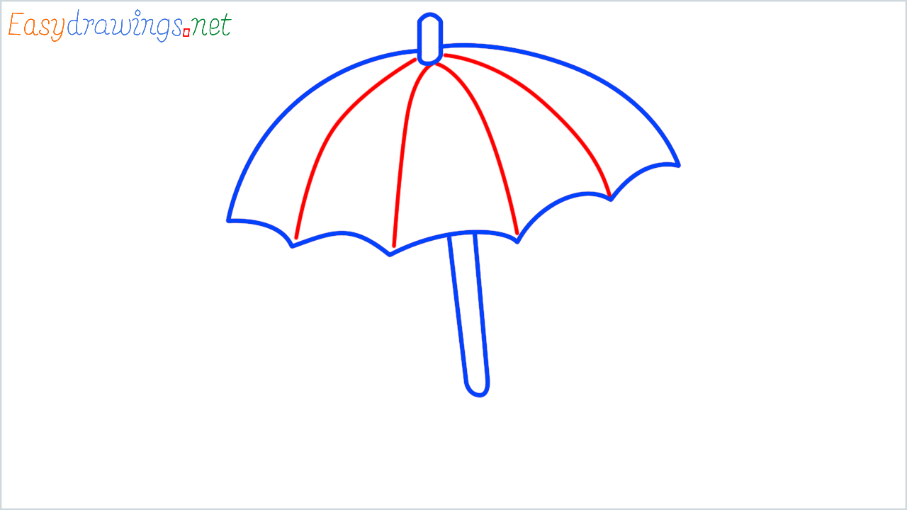 How to draw beach with umbrella step (5)