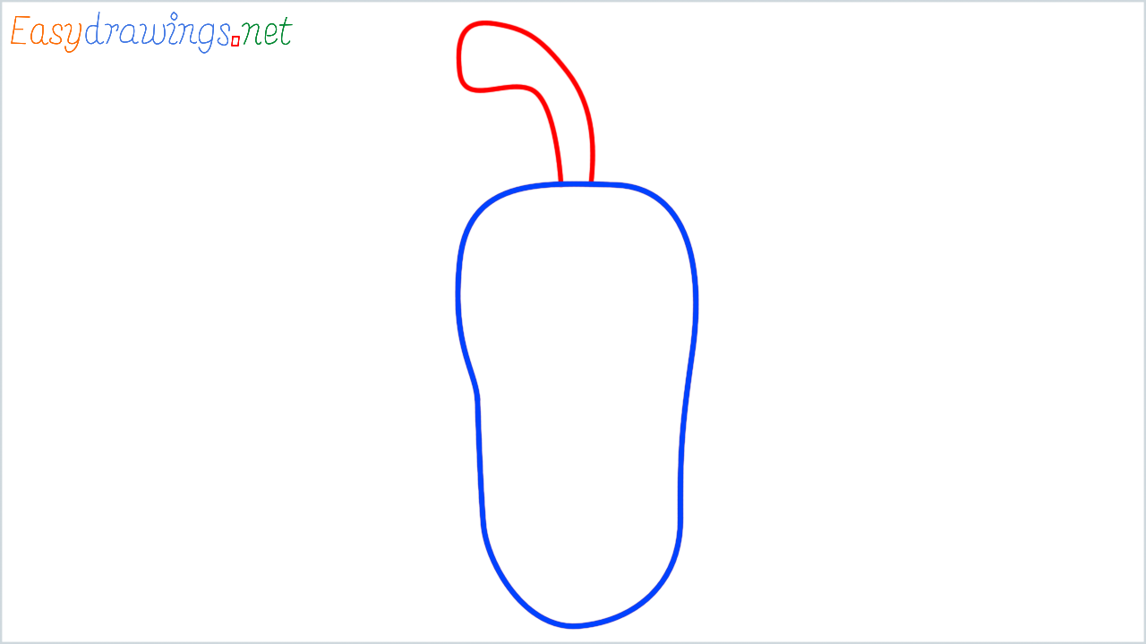 How to draw bell pepper step (2)