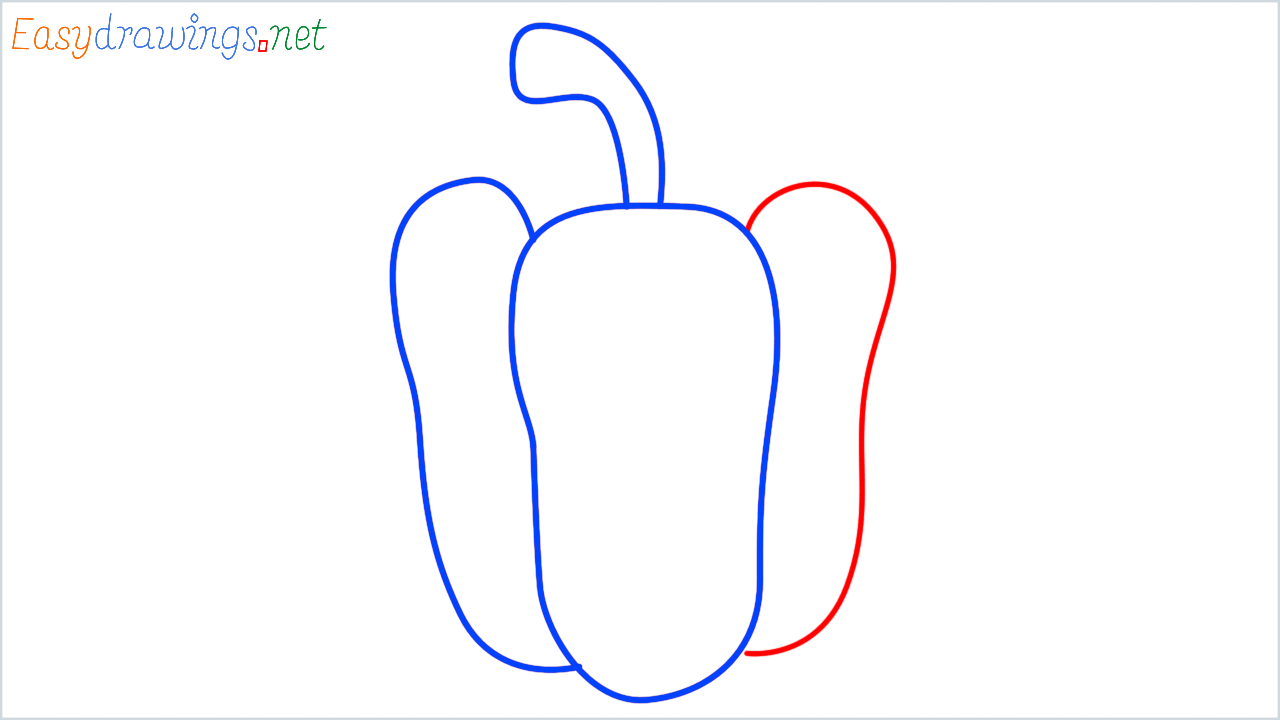How to draw bell pepper step (4)