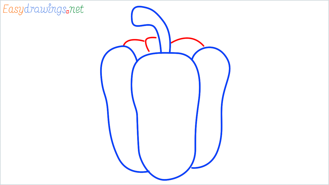 How to draw bell pepper step (5)