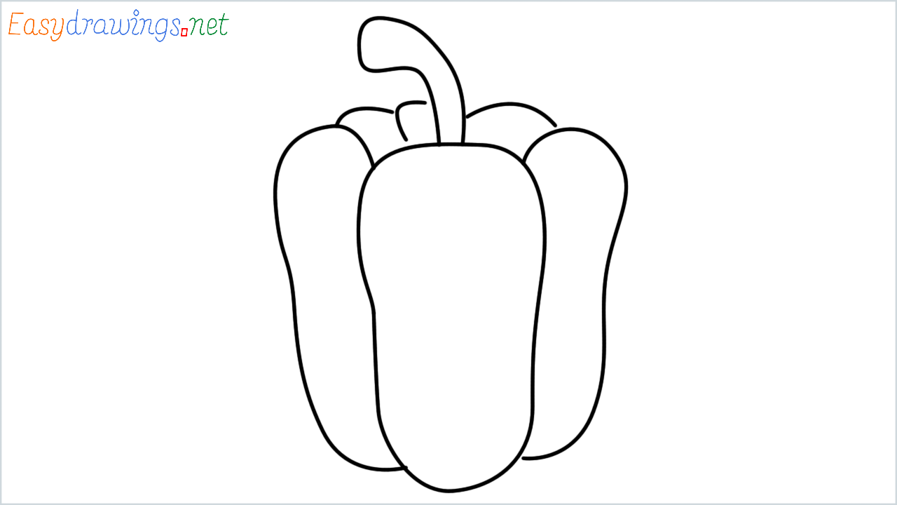 How to draw bell pepper step by step