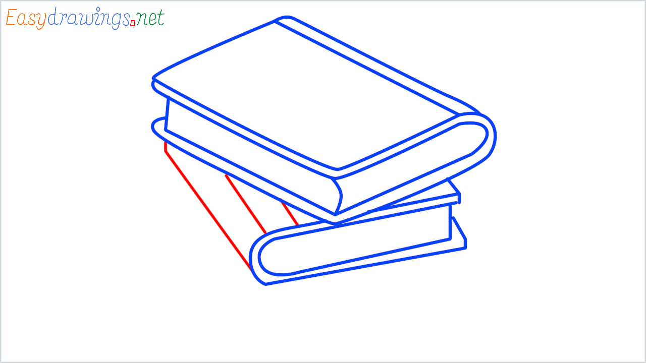 How to draw books step (7)