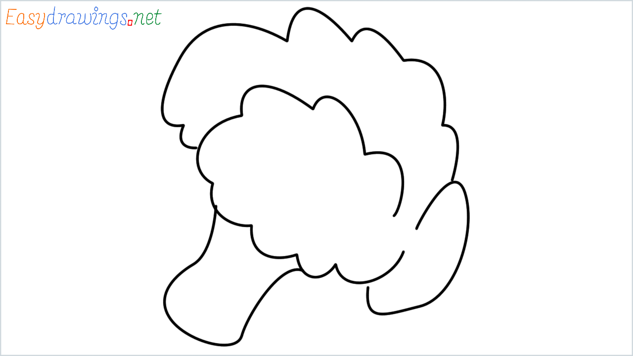 How to draw broccoli step by step