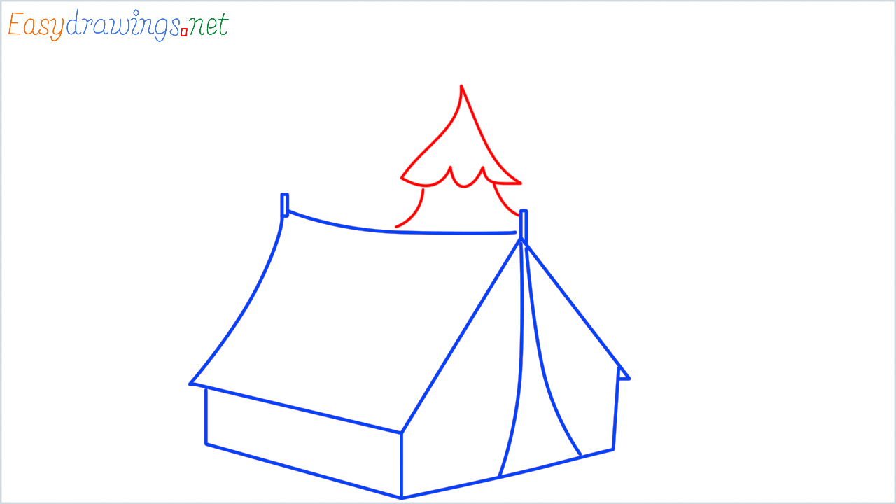 How to draw camping step (6)