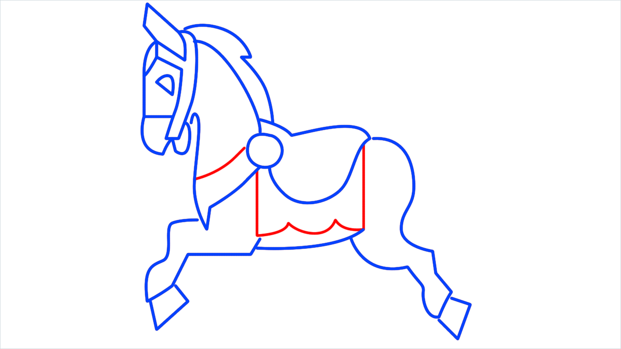 How to draw carousel horse step (10)