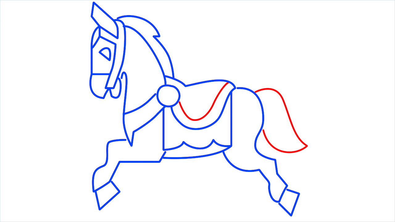 How to draw carousel horse step (11)