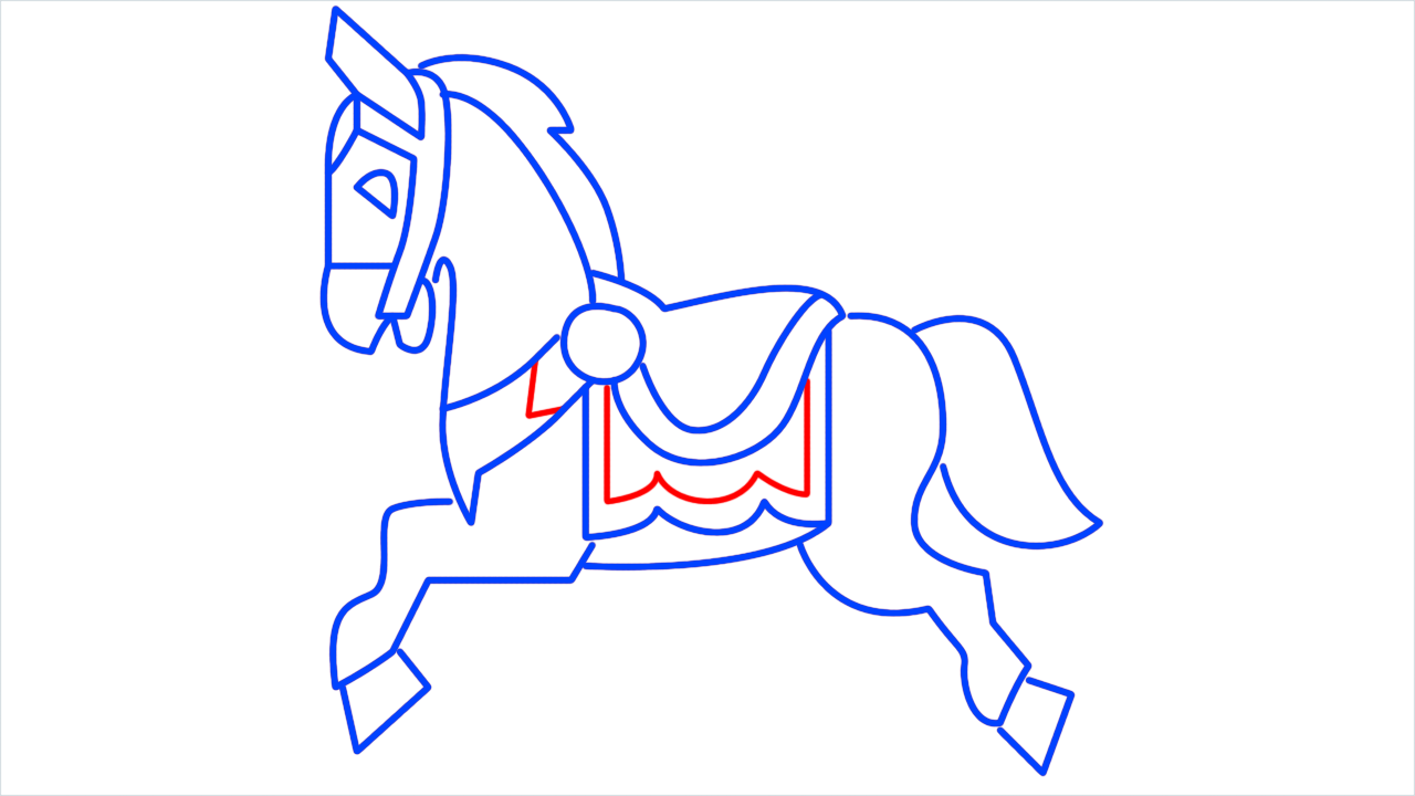 How to draw carousel horse step (12)
