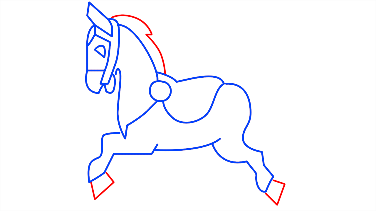 How to draw carousel horse step (9)