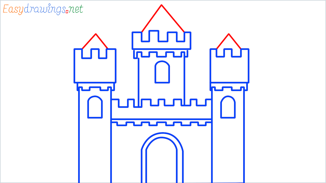 How to draw castle step (10)