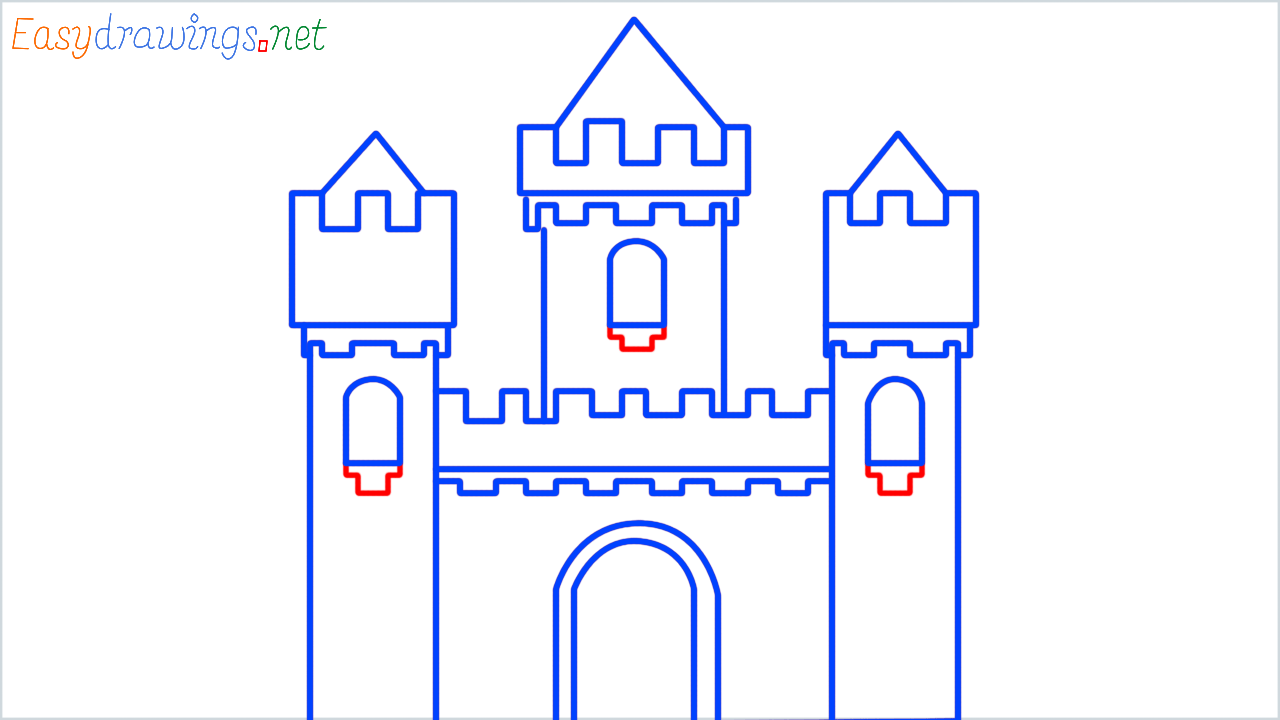 How to draw castle step (11)
