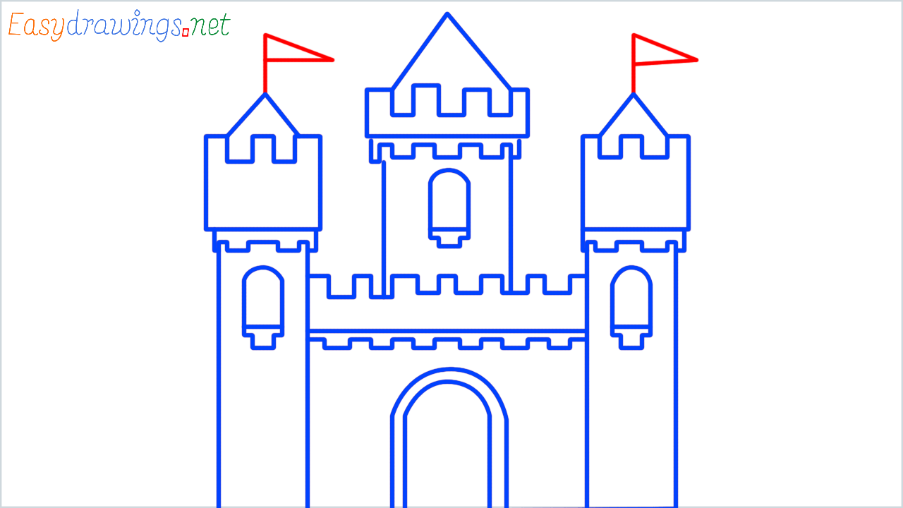 How to draw castle step (12)