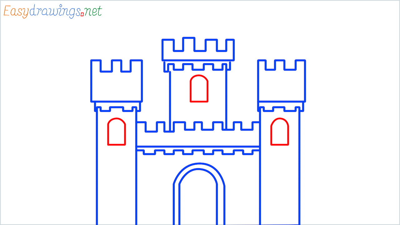 How to draw castle step (9)