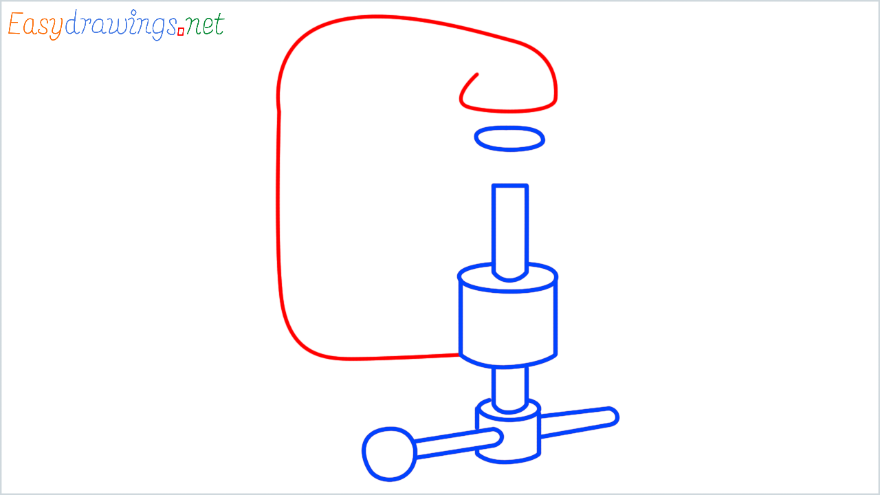 How to draw clamp step (9)