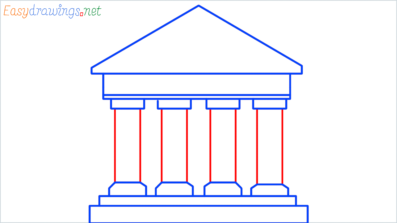How to draw classical building step (6)