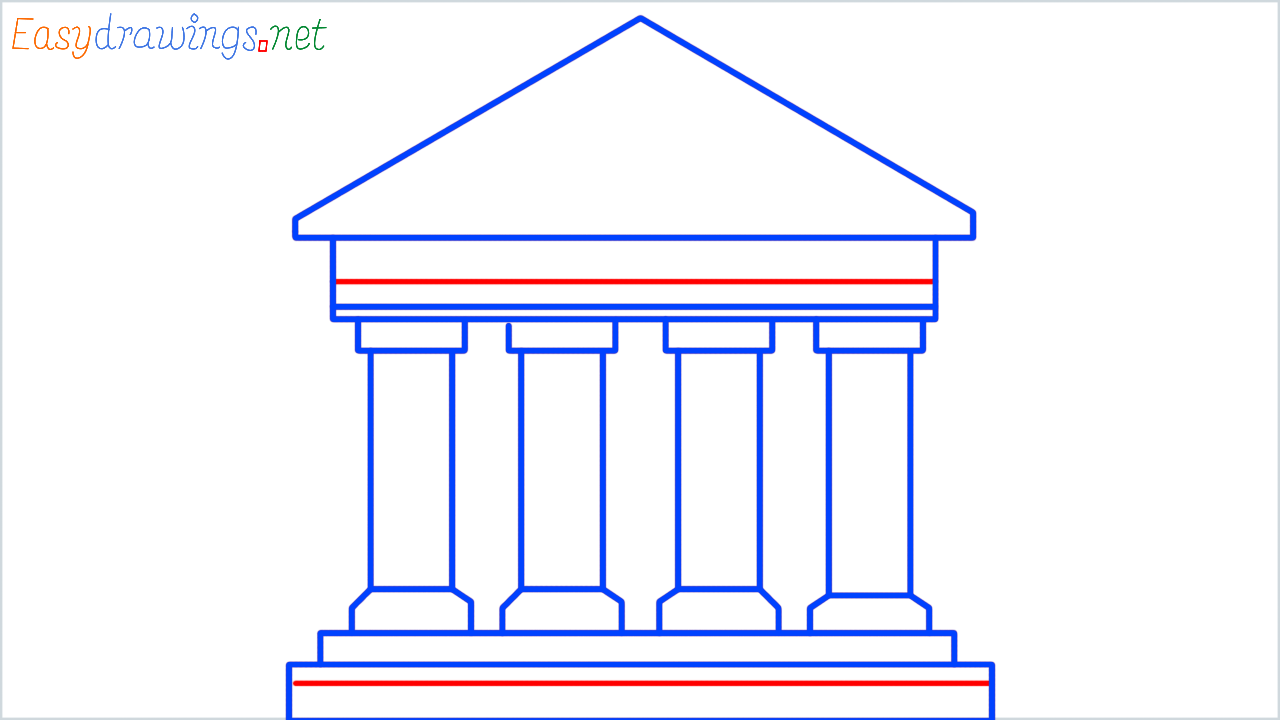 How to draw classical building step (7)