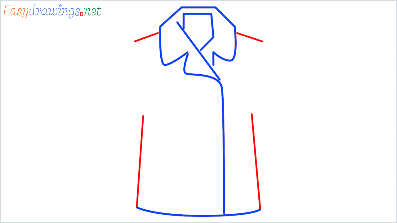 How to draw coat step (6)