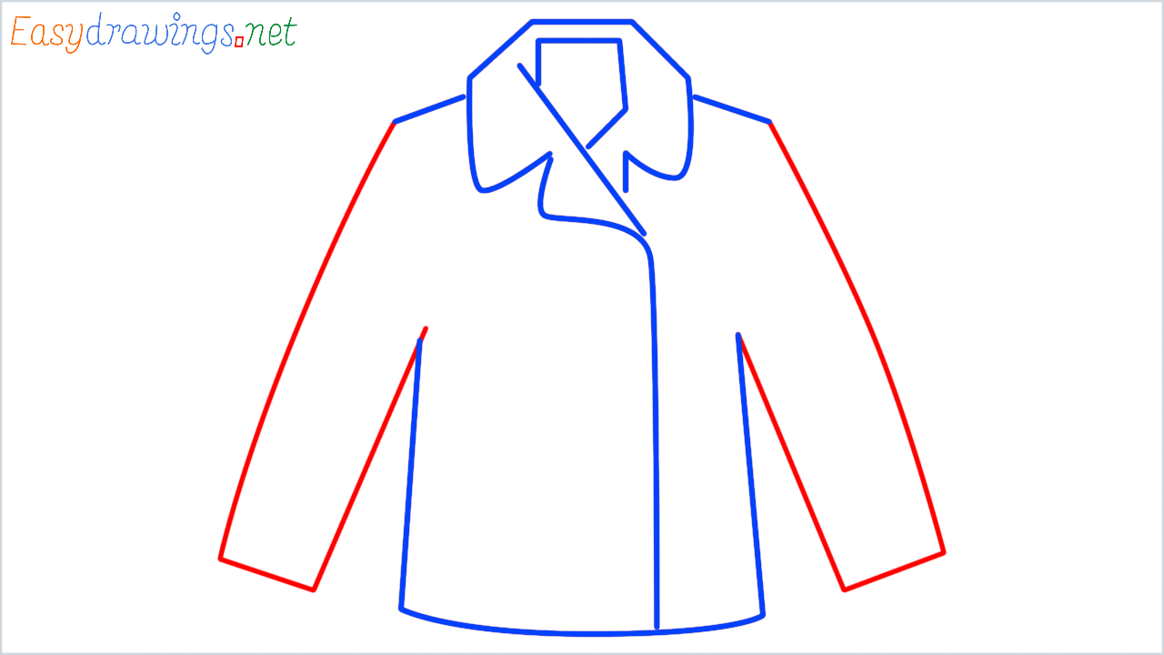 How to draw coat step (7)