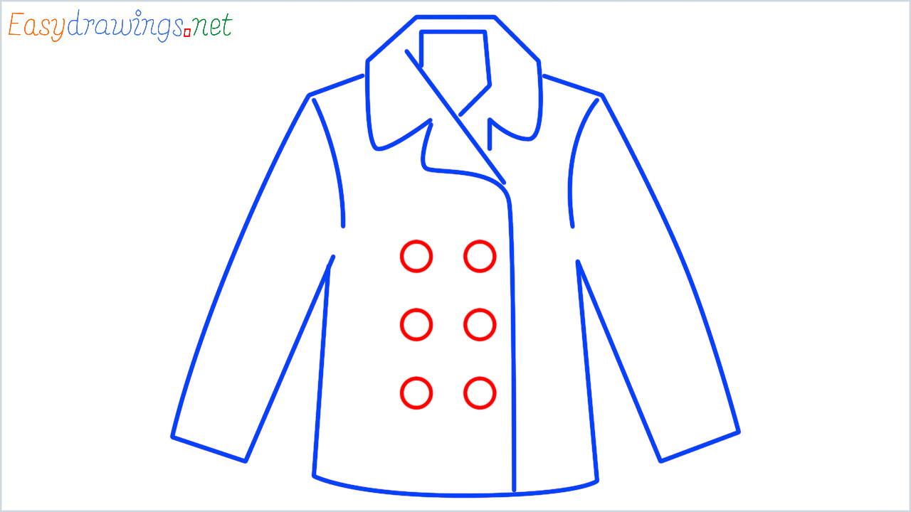 How to draw coat step (9)
