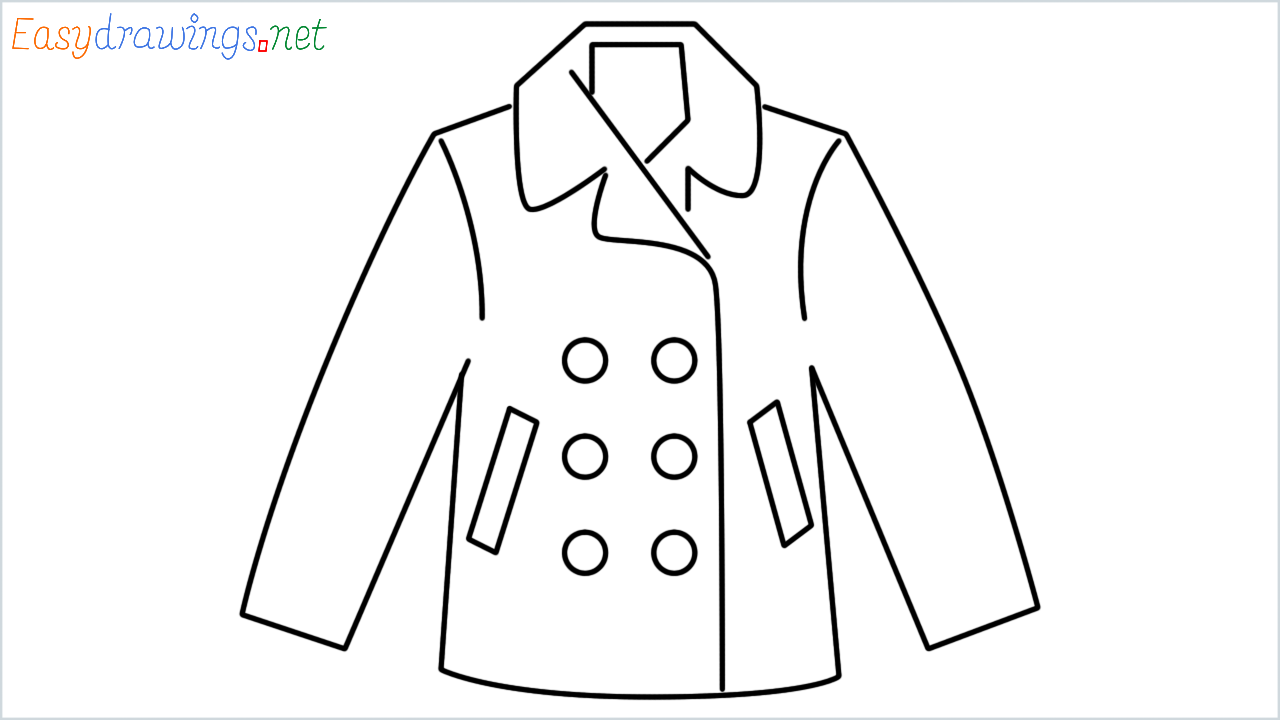 How to draw coat step by step