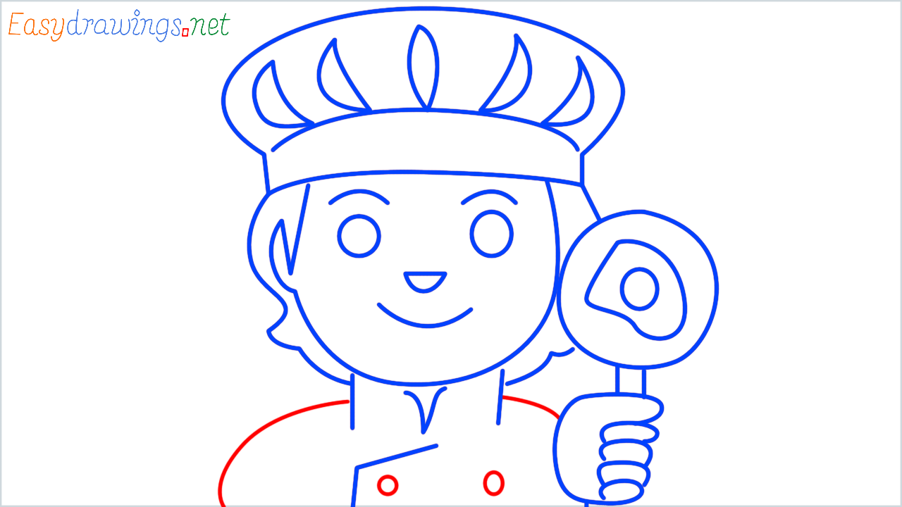 How to draw cook step (13)