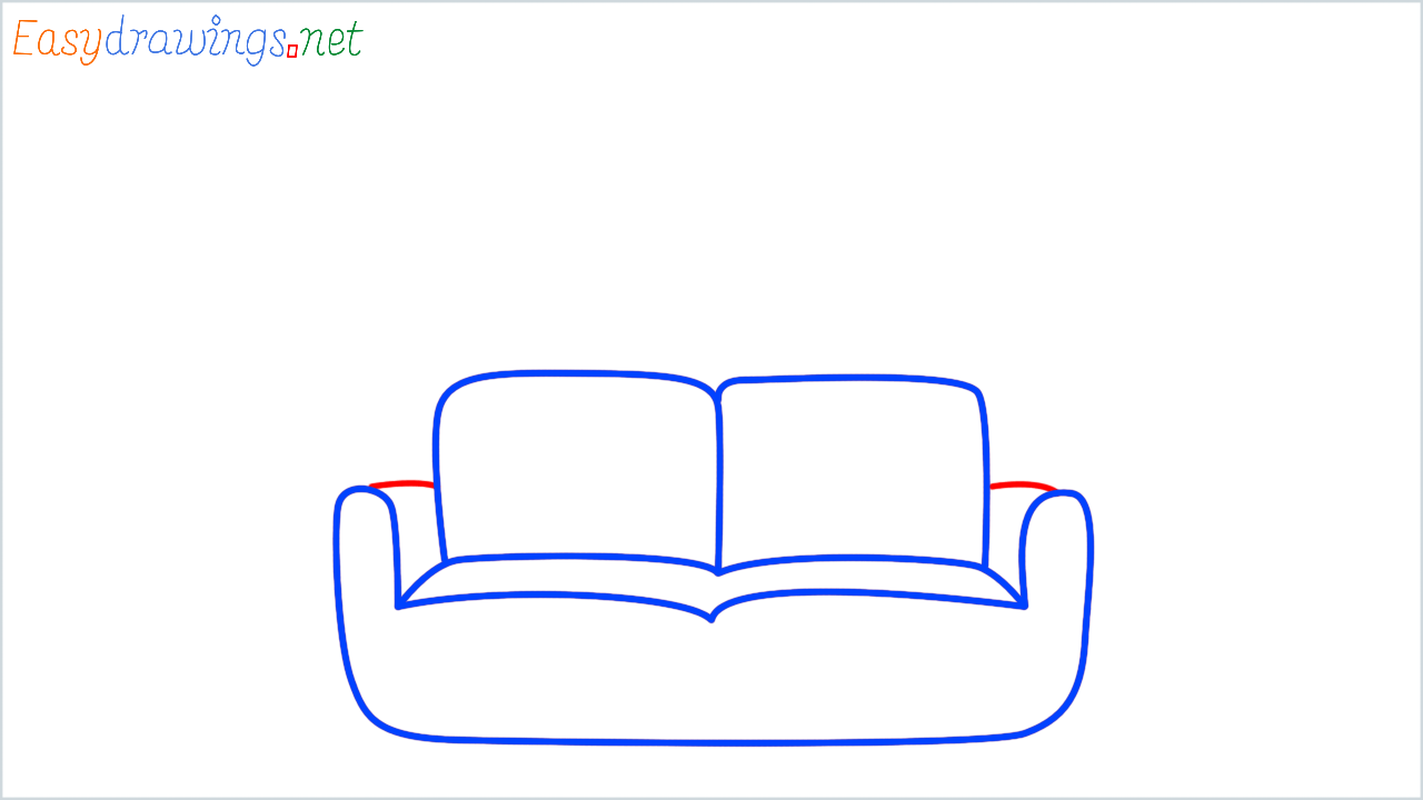 How to draw couch and lamp step (5)