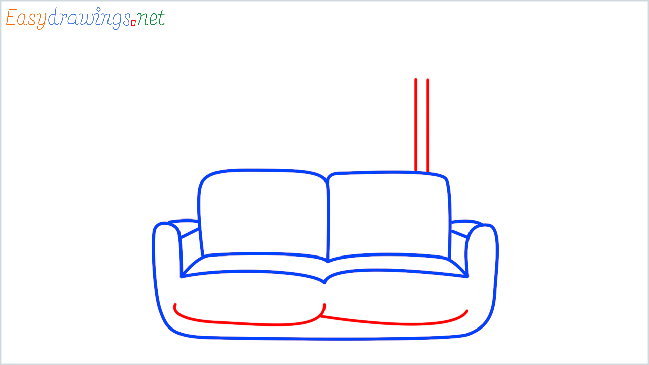 How to draw couch and lamp step (7)