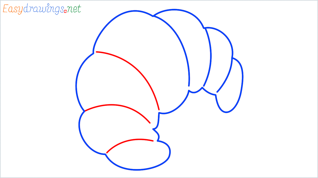 How to draw croissant step (4)