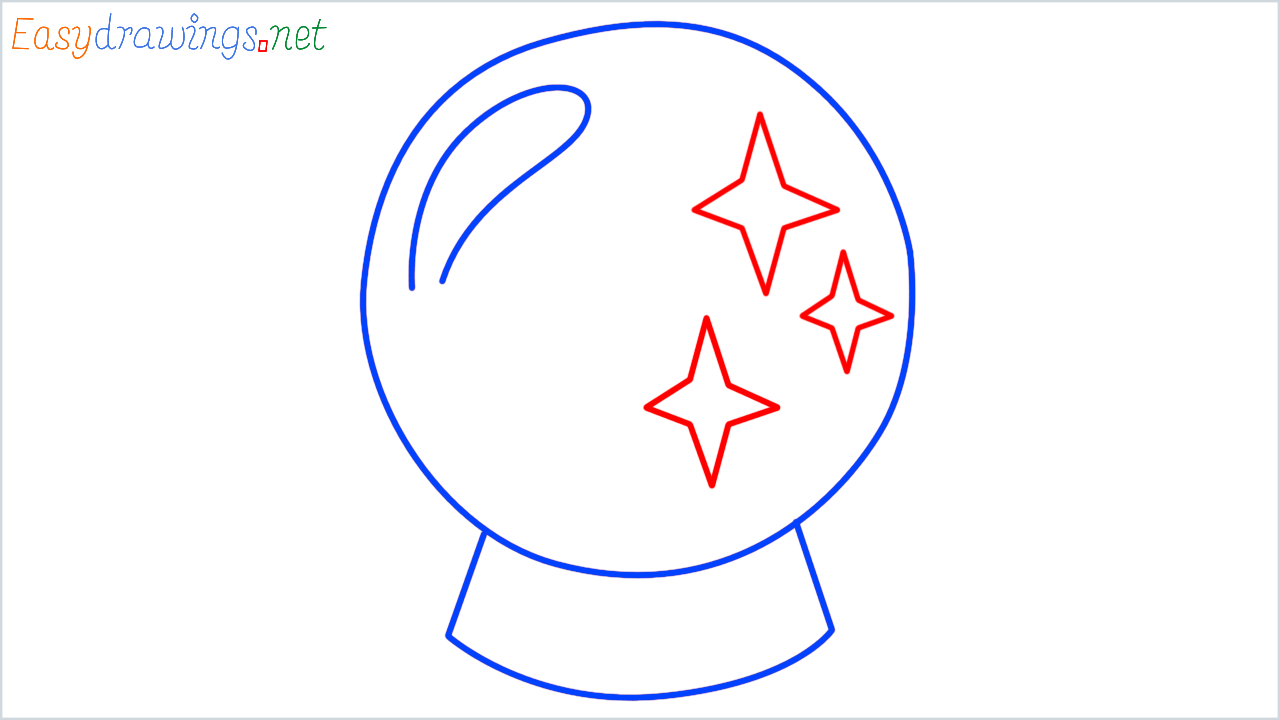 How to draw crystal ball step (4)