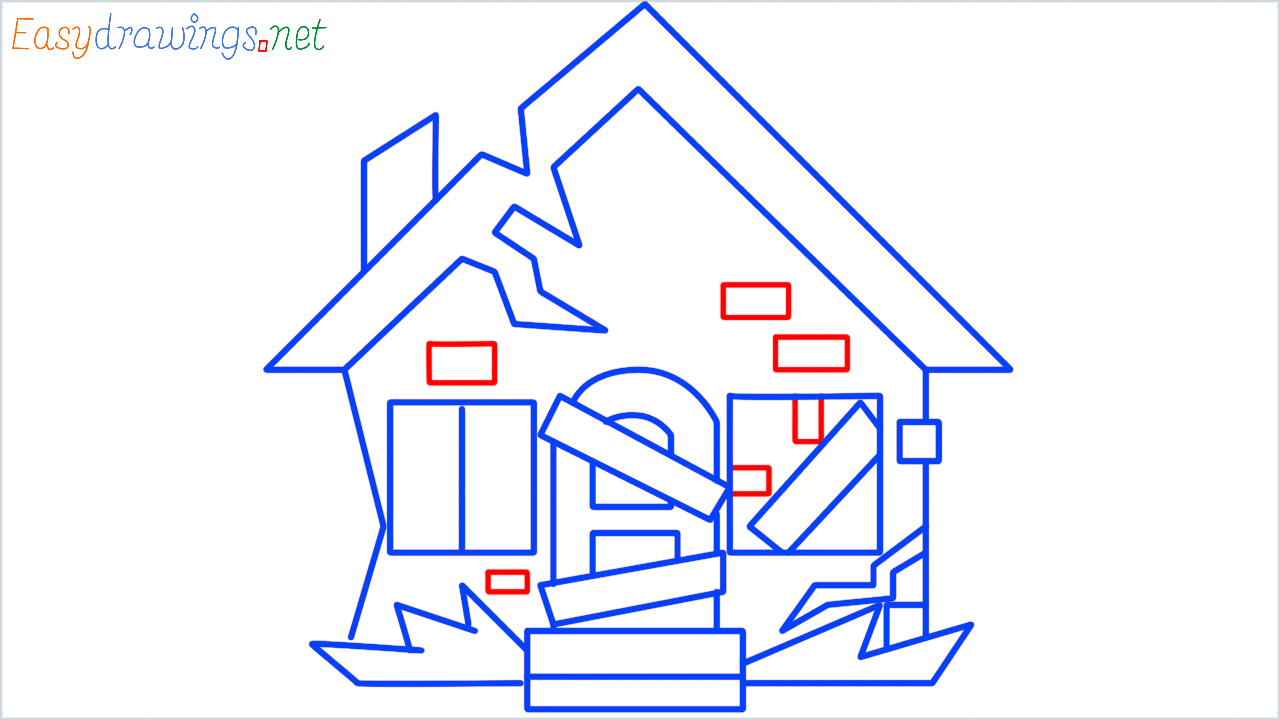 How to draw derelict house step (11)
