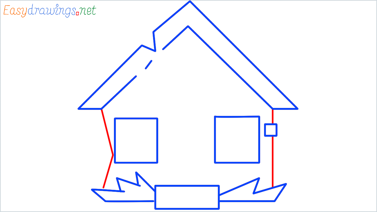 How to draw derelict house step (5)