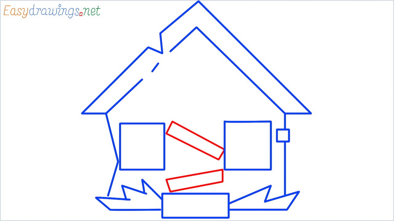 How to draw derelict house step (6)