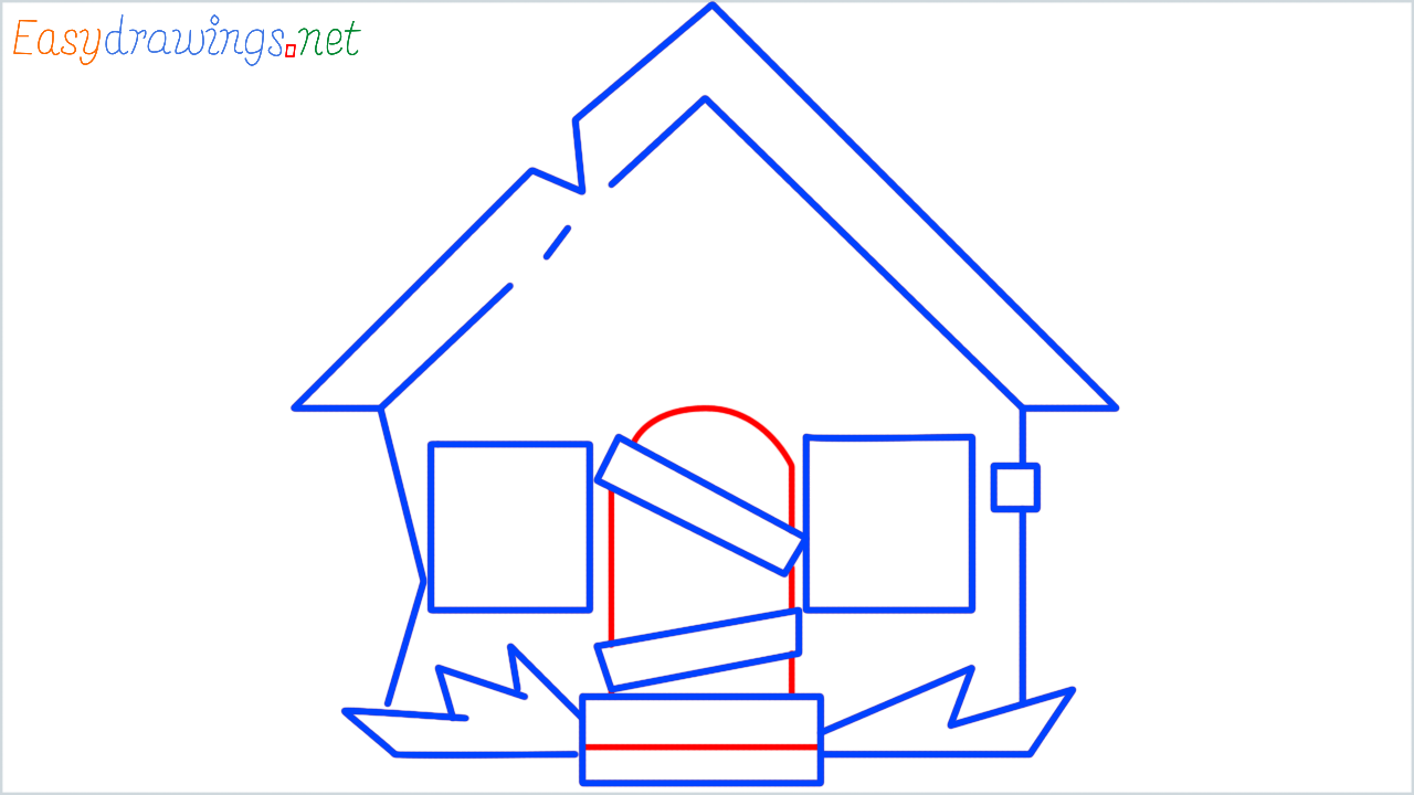 How to draw derelict house step (7)