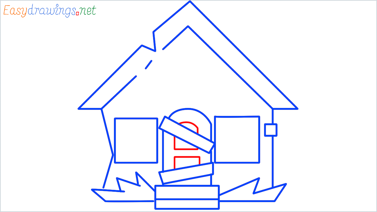 How to draw derelict house step (8)