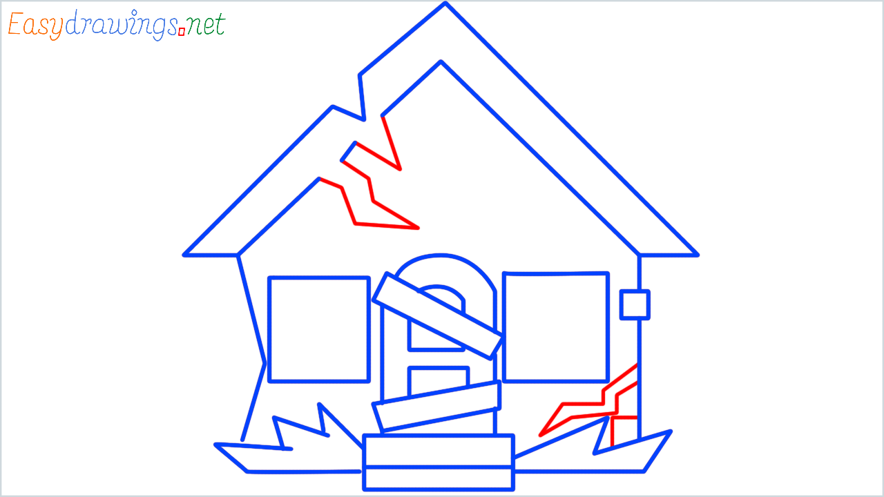 How to draw derelict house step (9)