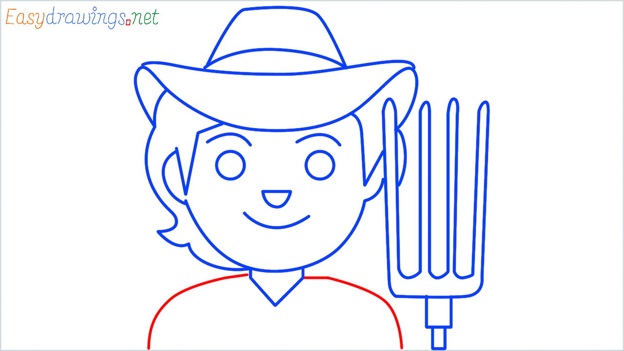 How to draw farmer step (10)
