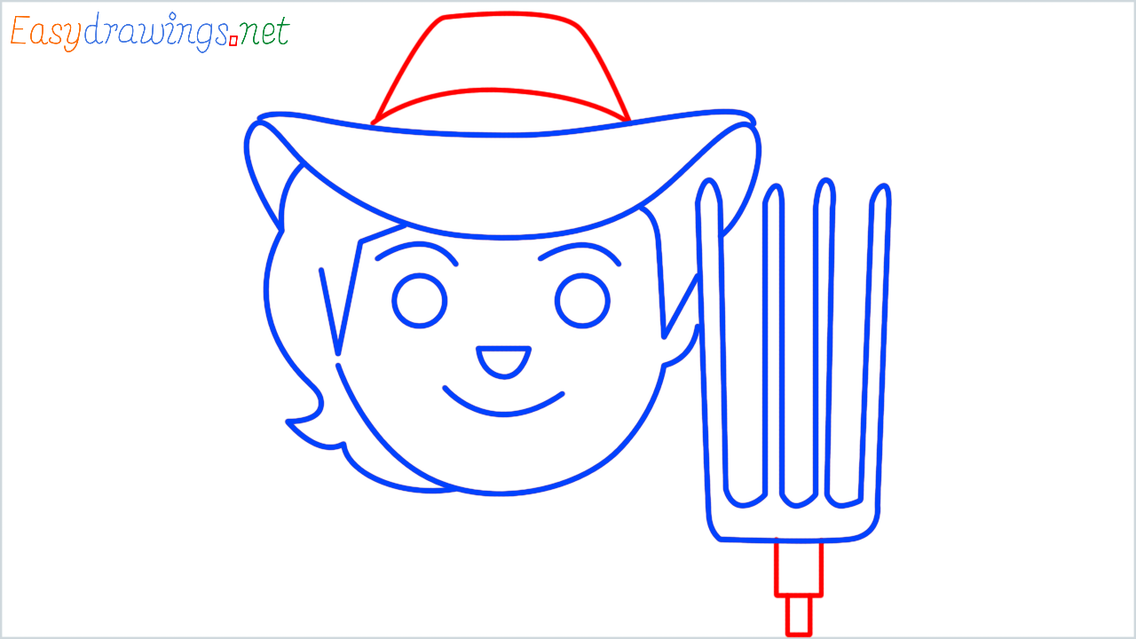How to draw farmer step (8)