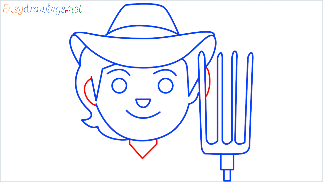 How to draw farmer step (9)