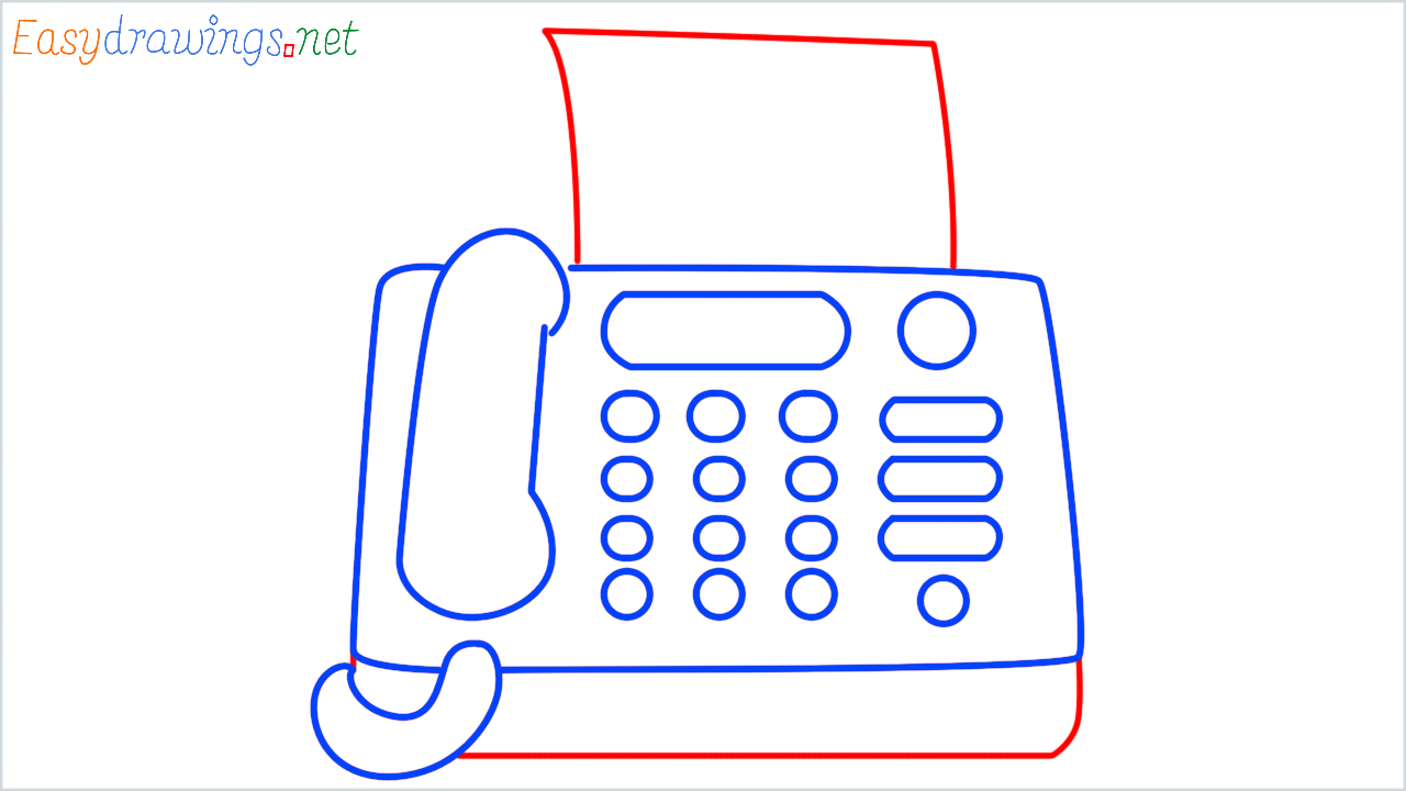 How to draw fax machine step (7)