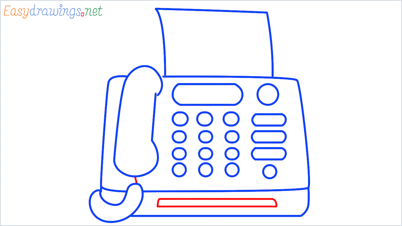 How to draw fax machine step (8)