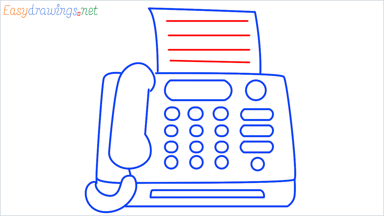 How to draw fax machine step (9)