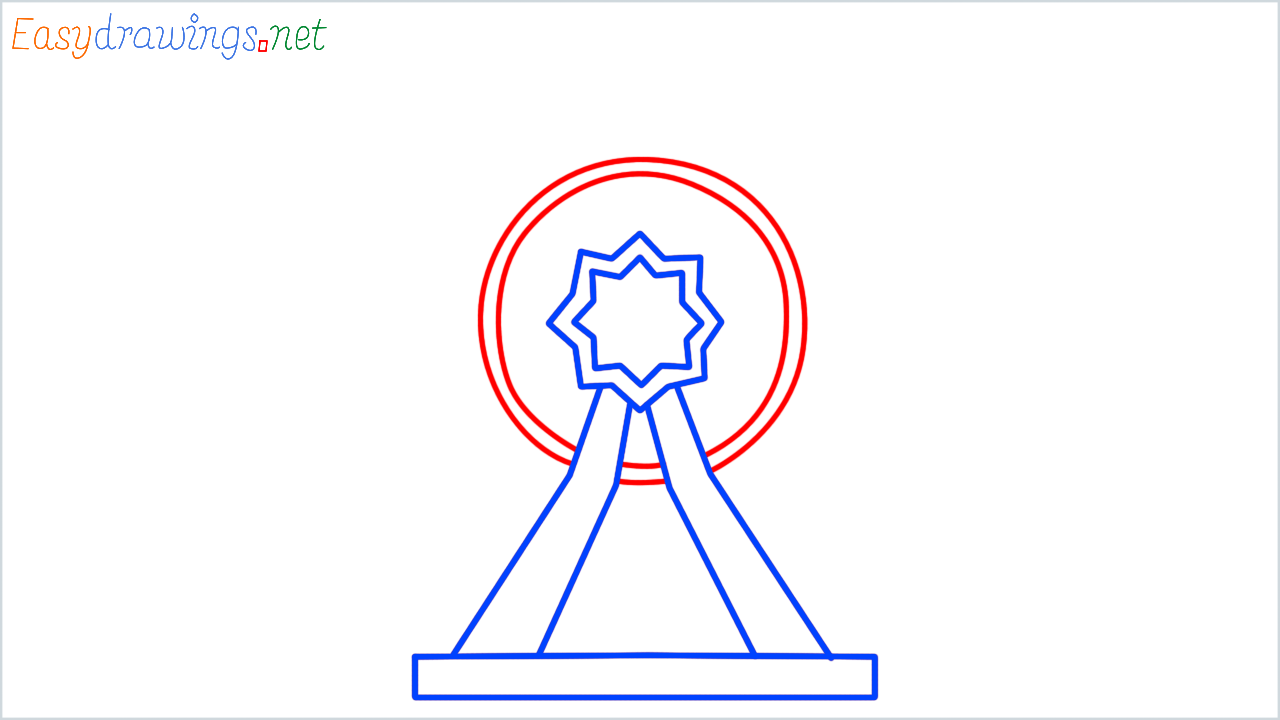 How to draw ferris wheel step (5)