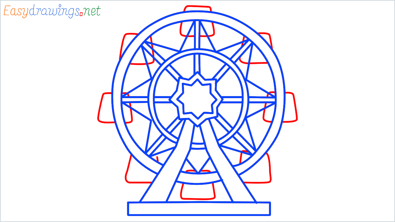 How to draw ferris wheel step (9)