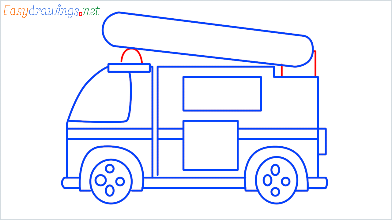 How to draw fire engine step (10)