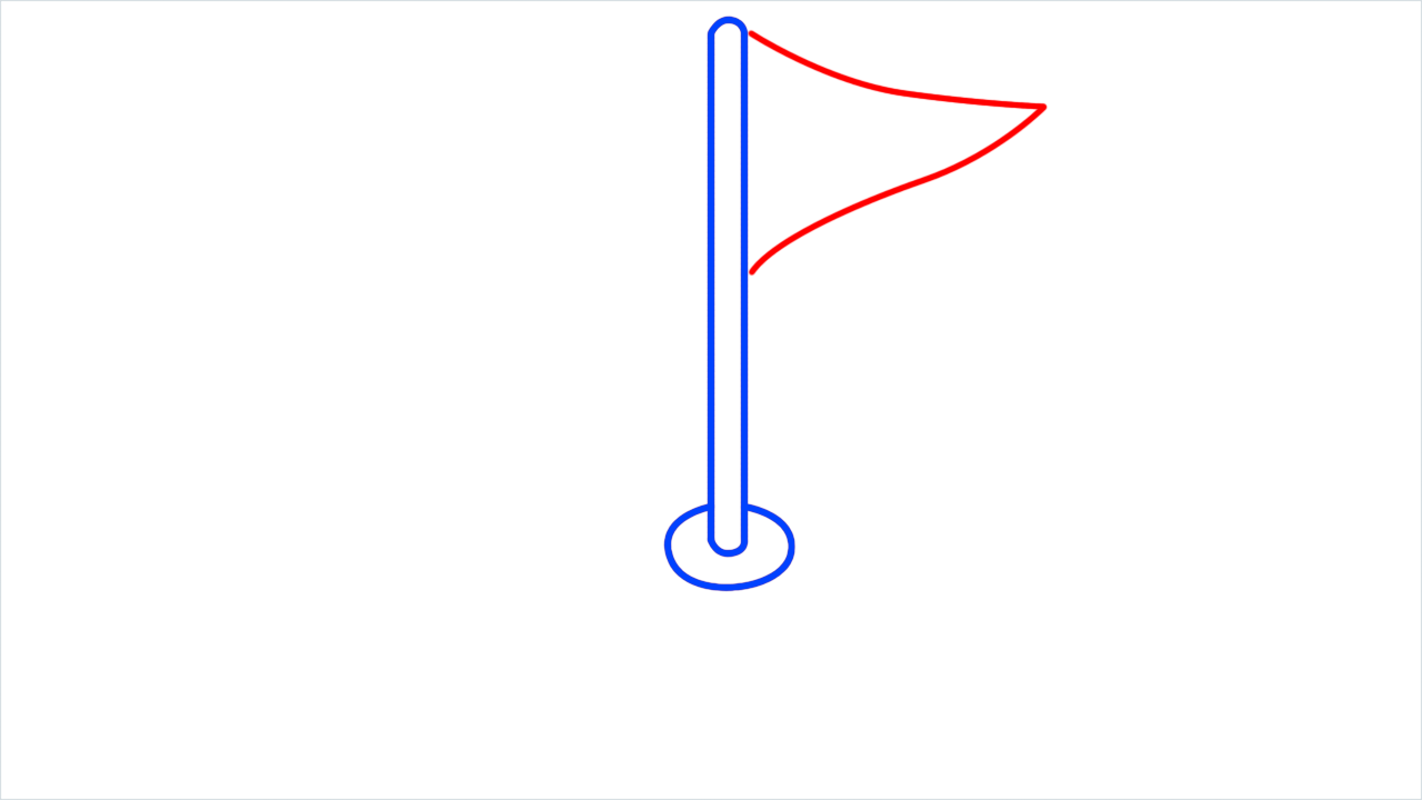 How to draw flag in hole step (3)