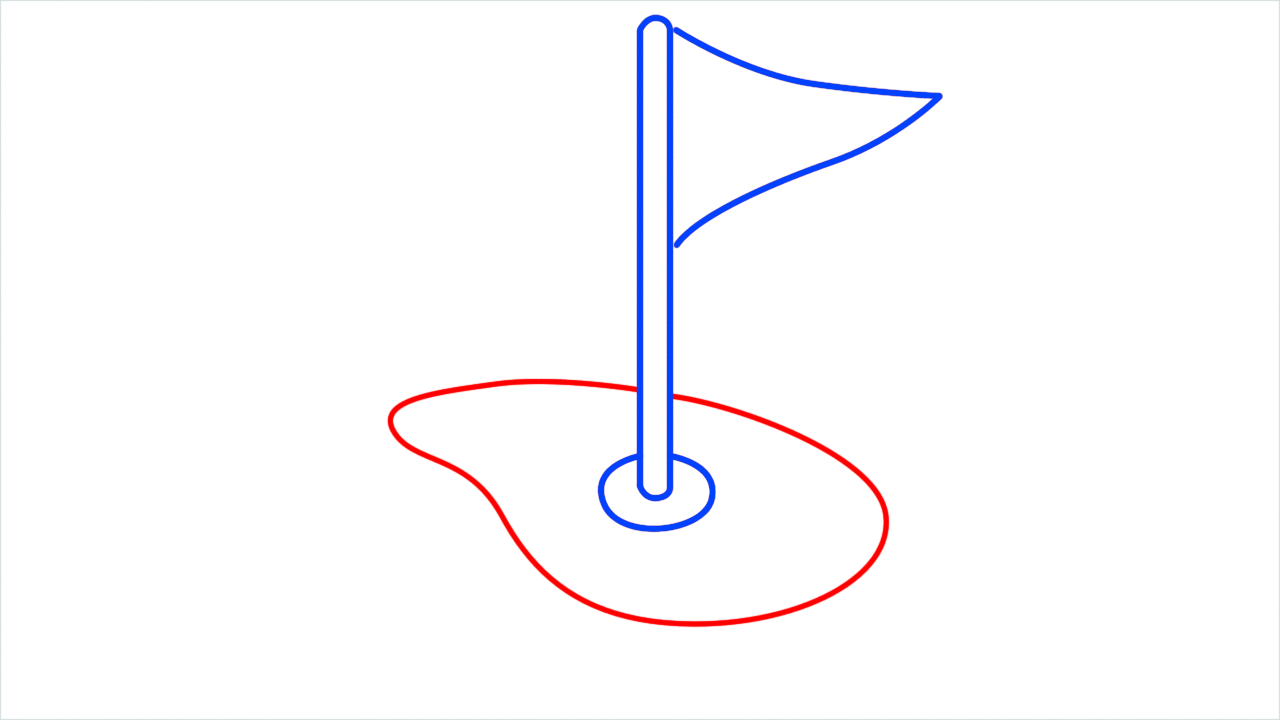 How to draw flag in hole step (4)