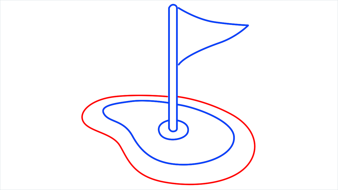 How to draw flag in hole step (5)