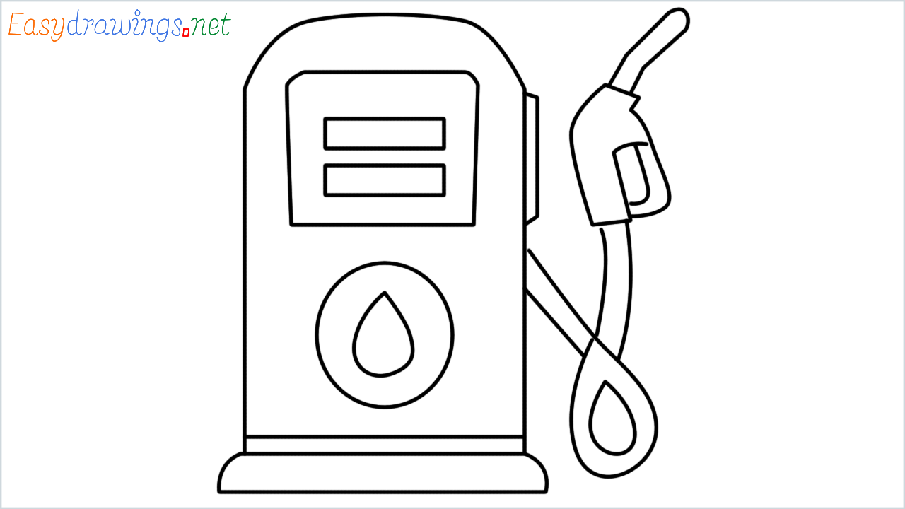 How to draw fuel pump step by step