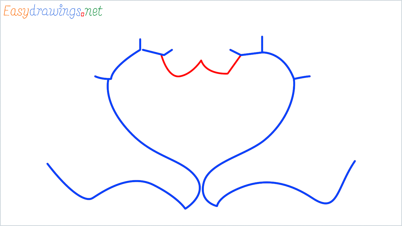 How to draw heart hands step (5)