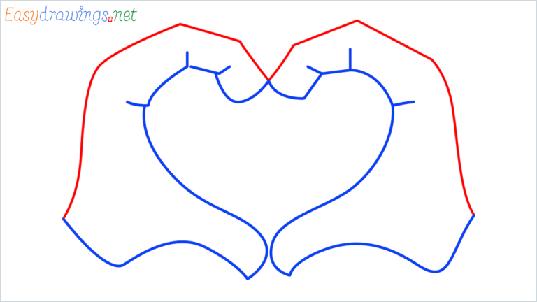 How To Draw Heart Hands Step by Step - [6 Easy Phase] - [Emoji]